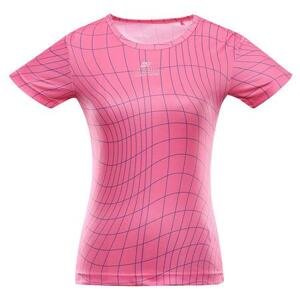 ALPINE PRO Dámské rychleschnoucí triko BASIKA neon knockout pink varianta pa XS, Růžová