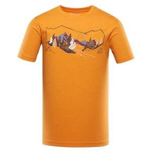 ALPINE PRO Pánské rychleschnoucí triko BOLEN russet orange varianta pa XS, Oranžová