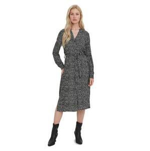 Vero Moda Dámské šaty VMVICA Regular Fit 10269173 Black JOEY DOT/WHITE DOTS M