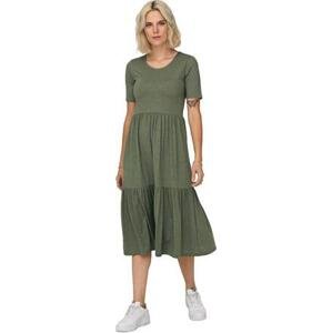 Jacqueline de Yong Dámské šaty JDYDALILA Loose Fit 15195291 Deep Lichen Green S