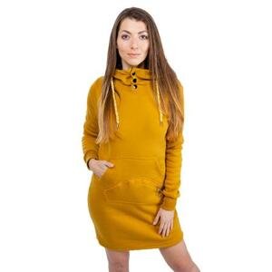Glano Dámské mikinové šaty - okrová Velikost: S, Žlutá