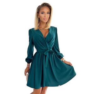 Numoco Dámské šaty s výstřihem BINDY - zelené  Velikost: L / XL, Zelená