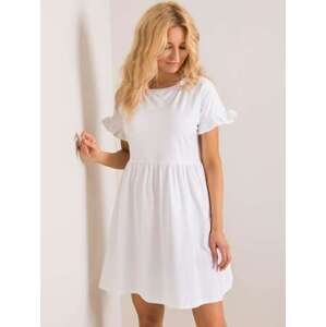 Fashionhunters RUE PARIS Bílé nadměrné šaty M