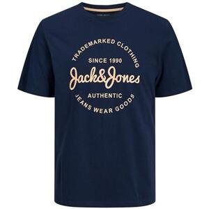Jack&Jones Pánské triko JJFOREST Standard Fit 12247972 Navy Blazer L