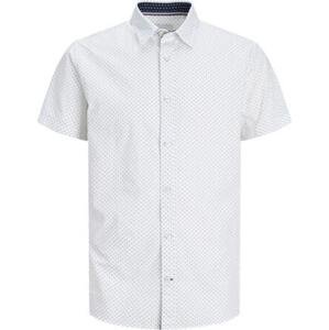 Jack&Jones PLUS Pánská košile JJPLAIN Slim Fit 12254851 White 6XL
