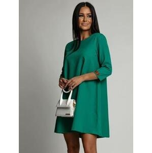 FASARDI Elegantní zelené trapézové šaty UNIW, Zelená, UNIV