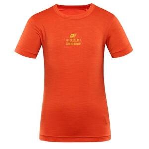 Alpine Pro triko dětské krátké BASIKO rychleschnoucí oranžové 140-146