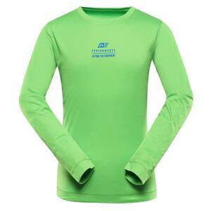 Alpine Pro triko dětské dlouhé MILDO rychleschnoucí zelené 140-146