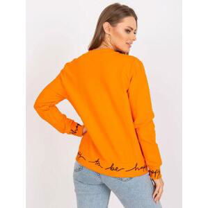 Fashionhunters Oranžová dámská mikina bez kapuce na zip Velikost: S/M