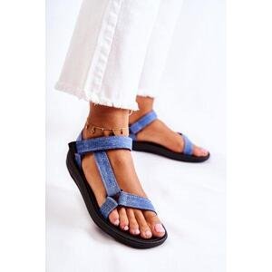 Kesi Klasické dámské sandály na suchý zip Modrá Kalla 38