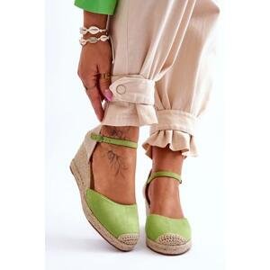 Kesi Suede Espadrilky sandály na klínu Zelená Cammer 40, Odstíny, zelené
