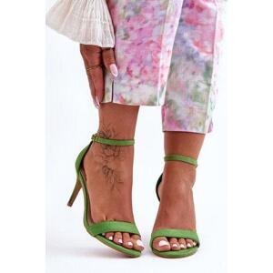Kesi Klasické sandály na podpatku z semiše zelené Tossa 40, Odstíny
