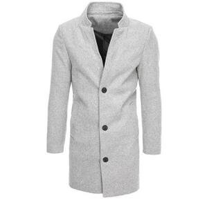 Dstreet Pánský jednořadý šedý kabát CX0428 Velikost: XXL, Světle, šedá