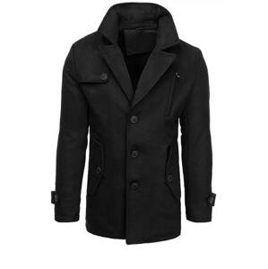 Dstreet Pánský černý kabát CX0440 Velikost: L, Černá