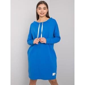 Fashionhunters Dámské tmavě modré bavlněné šaty L / XL
