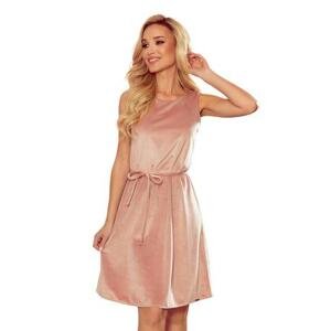 Numoco Dámské trapézové šaty VICTORIA - růžové Velikost: XL, Růžová
