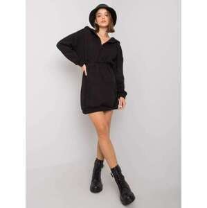Fashionhunters Černé šaty pro ženy s kapucí L / XL