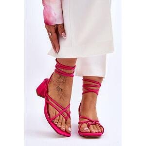 Kesi Vázané Sandály S Vysokými Podpatky Růžový Secret Love 39, Růžová