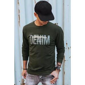 Dstreet BX5358 3XL khaki mikina s potiskem, XXXL