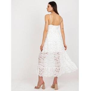 Fashionhunters Bílé letní šaty s volánkem OCH BELLA Velikost: M