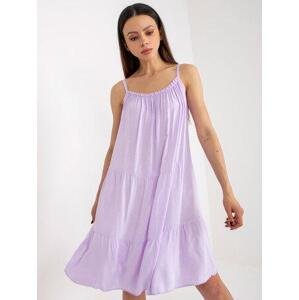 Fashionhunters Světle fialové letní šaty volného střihu OCH BELLA Velikost: S