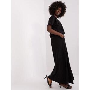 Fashionhunters Černé basic maxi šaty s krátkým rukávem.Velikost: ONE SIZE, JEDNA, VELIKOST