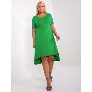 Fashionhunters Zelené každodenní plus size viskózové šaty Velikost: ONE VELIKOST, JEDNA