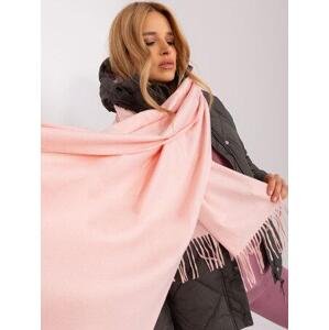 Fashionhunters Světle růžová pletená dámská šála.Velikost: ONE SIZE, JEDNA, VELIKOST