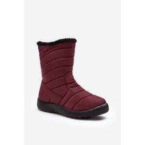 Kesi Vysoké dámské zateplené boty do sněhu Burgundsko Luxina 39, Červená