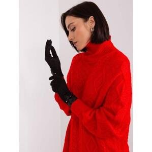 Fashionhunters Černé dámské rukavice s dotykovou funkcí Velikost: S/M