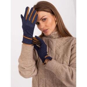 Fashionhunters Námořnicky modré elegantní dámské rukavice Velikost: L/XL