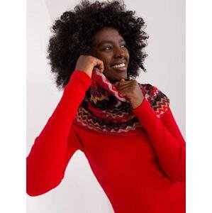 Fashionhunters Červený dámský šátek se vzory.Velikost: ONE SIZE, JEDNA, VELIKOST