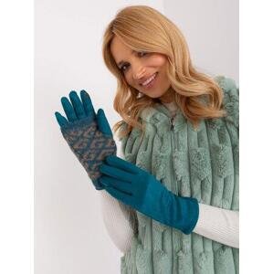 Fashionhunters Tyrkysové dvoudílné zimní rukavice Velikost: L/XL