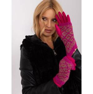Fashionhunters Fuchsiové zimní rukavice s potahem Velikost: S/M