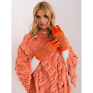 Fashionhunters Oranžové teplé dámské rukavice Velikost: S/M