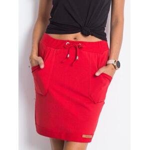 Fashionhunters Příležitostná červená mikinová sukně Velikost: L