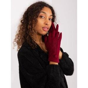 Fashionhunters Dámské vínové pletené rukavice Velikost: S/M