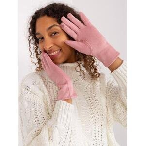 Fashionhunters Světle růžové dámské dotykové rukavice Velikost: S/M