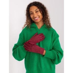 Fashionhunters Vínové elegantní zimní rukavice Velikost: S/M