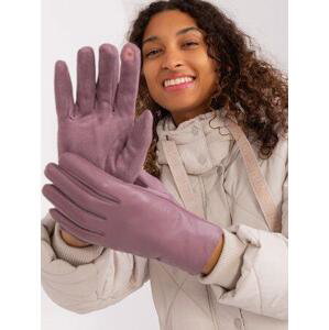 Fashionhunters Fialové rukavice s ekologickou kůží Velikost: S/M
