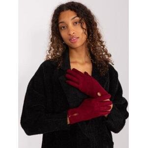 Fashionhunters Vínové dámské rukavice se zateplením.Velikost: L/XL