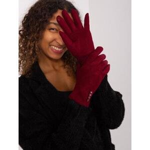 Fashionhunters Vínové rukavice s geometrickým vzorem.Velikost: S/M
