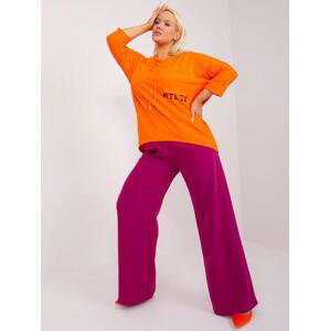 Fashionhunters Oranžová blůza plus size se stahovacími šňůrkami Velikost: JEDNA VELIKOST
