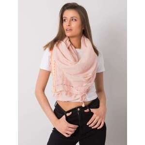 Fashionhunters Světle růžový šátek s ozdobným lemováním ONE SIZE, JEDNA, VELIKOST
