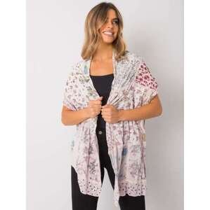 Fashionhunters Světle růžový šátek s ONE SIZE bavlněnými vzory, JEDNA, VELIKOST