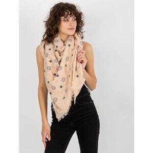 Fashionhunters Dámský růžový šátek s potisky Velikost: ONE VELIKOST, Růžová, JEDNA