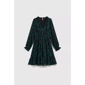 MOODO Šifonové šaty s květinovým vzorem - str, Zelená