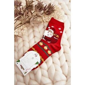 Kesi Dámské ponožky s Santa Clausem červené 38-41, Červená