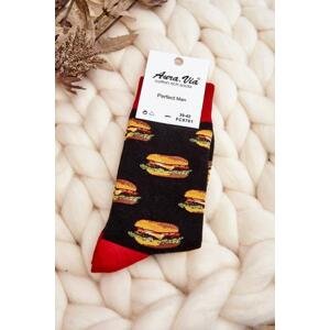 Kesi Pánské hamburgerové ponožky černé 39-42, Černá