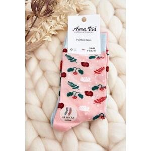 Kesi Pánské neodpovídající ponožky jahodově růžové 39-42, Růžová